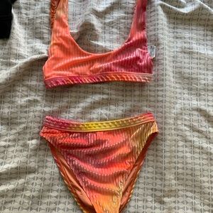 Dipping’ Daisies Tie Dye Ribbed Velvet Bikini